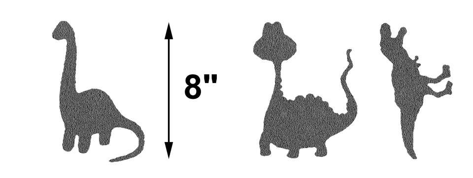 Dinosaur Tracing AppliquÃ© Template Set 3pc